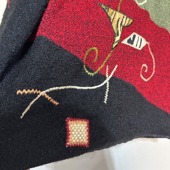 Vintage Alex Kim Blazer Jacket women Sz Medium Embroidered Patchwork Grandmacore - Picture 12 of 16